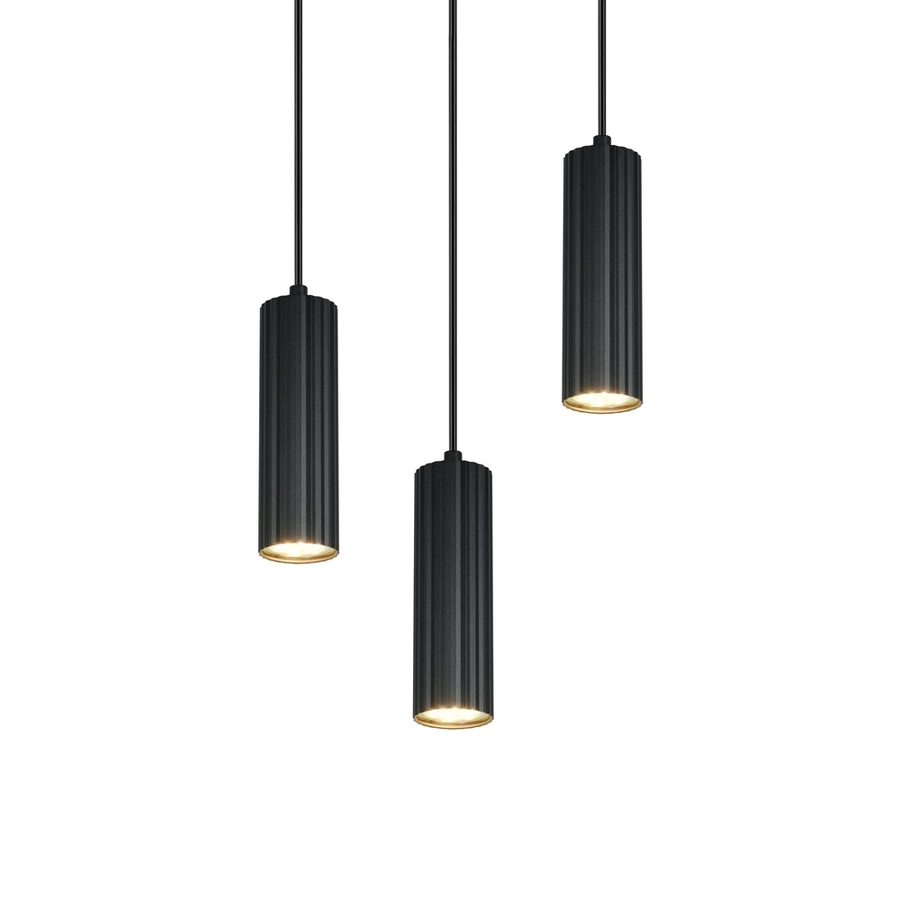 3-lichts hanglamp Soka zwart Trio 4017807658590