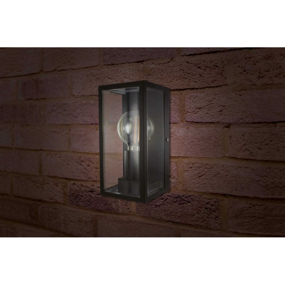 Zwarte buitenlamp Prato E27 - glas