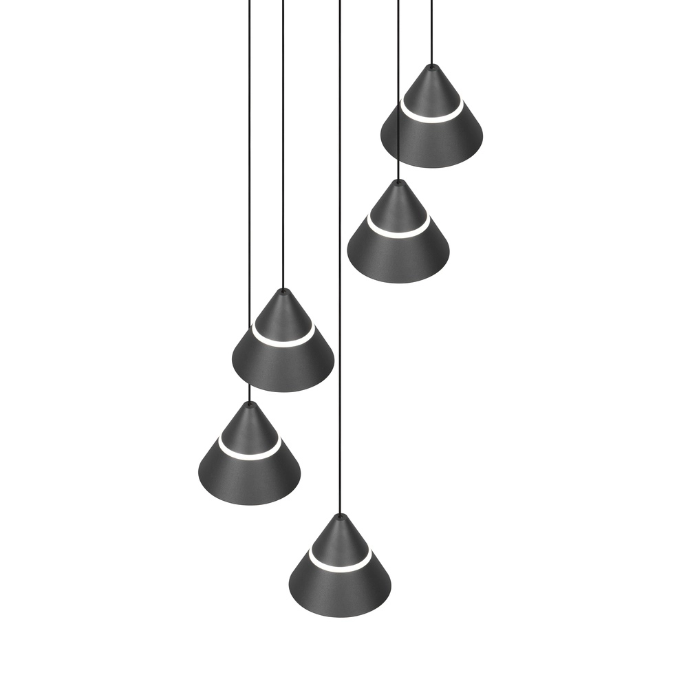 Design hanglamp Romeo 5-lichts zwart Trio 4017807667806