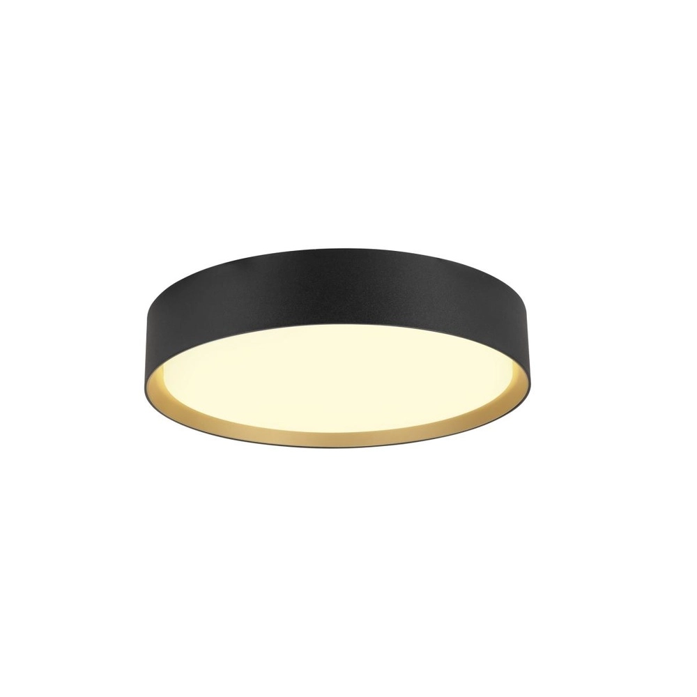 Plafondlamp Decona Ø 30cm zwart met goud - 3000K/4000K Plafondlamp Decona Ø 30cm zwart met goud - 3000K/4000K