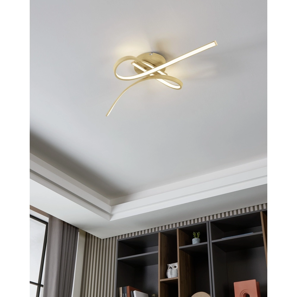 Houtlook led plafondlamp Selvina 2 68cm Eglo 9008606310296