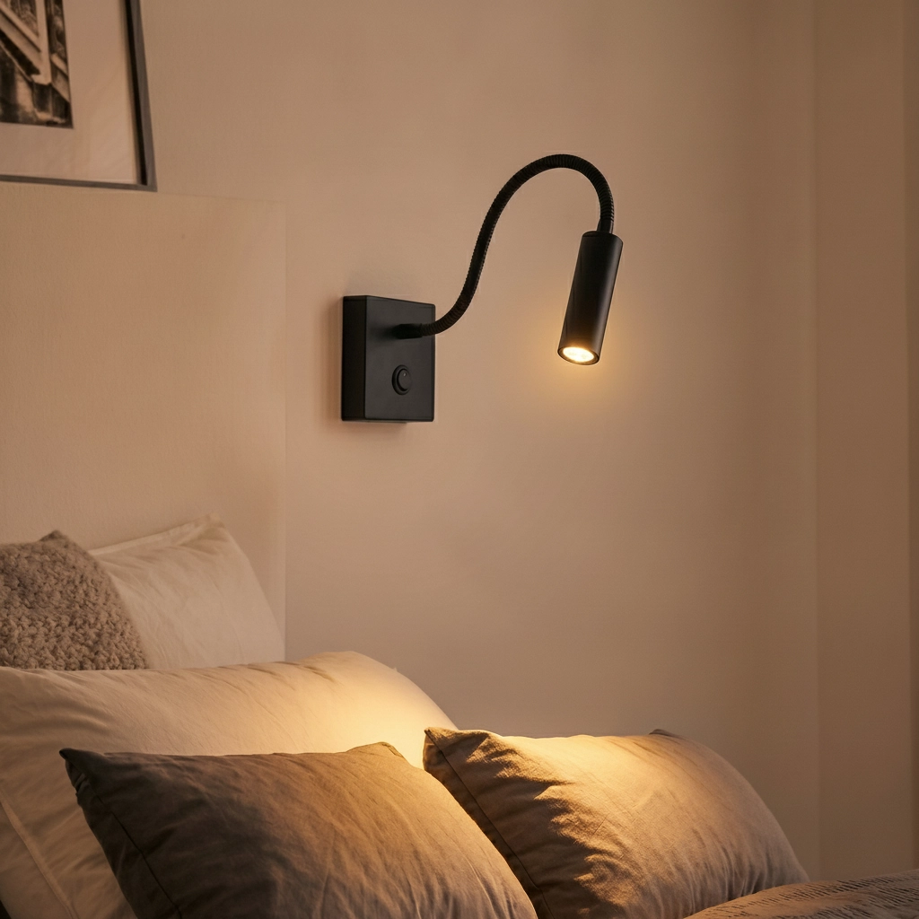 Bedlampje Madison design zwart