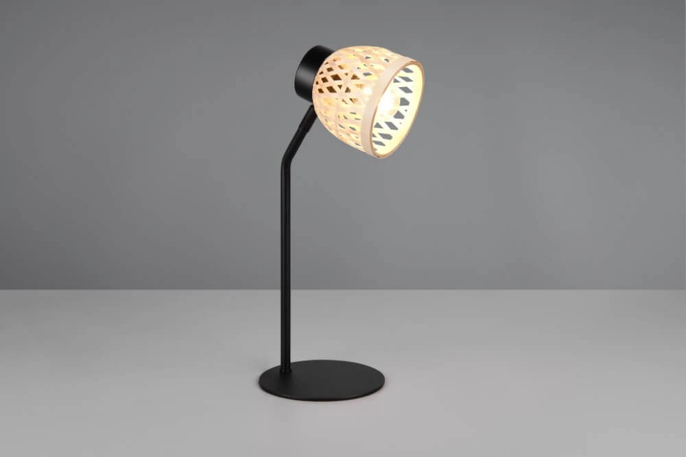 Zwarte tafellamp Laurent met crème kap Trio 4017807637571