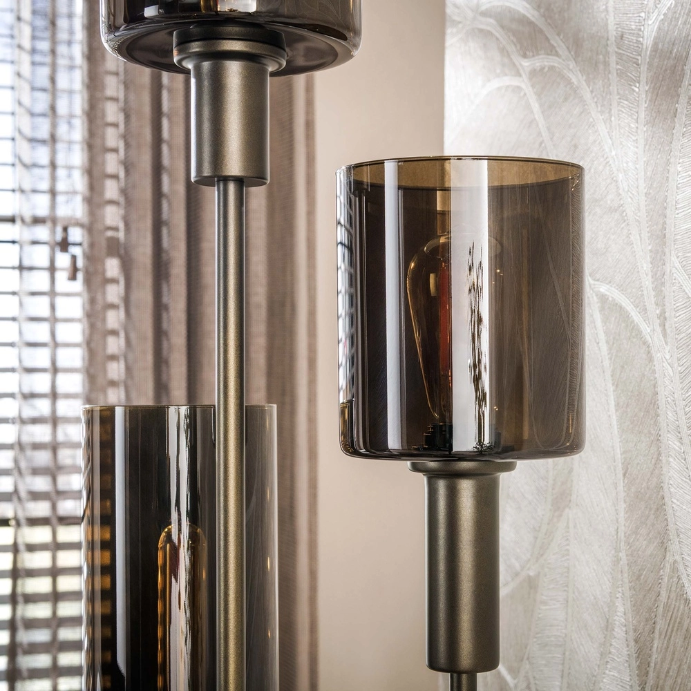 Design vloerlamp Sepiora 5-lichts sienna bruin Lyora 8716803515345