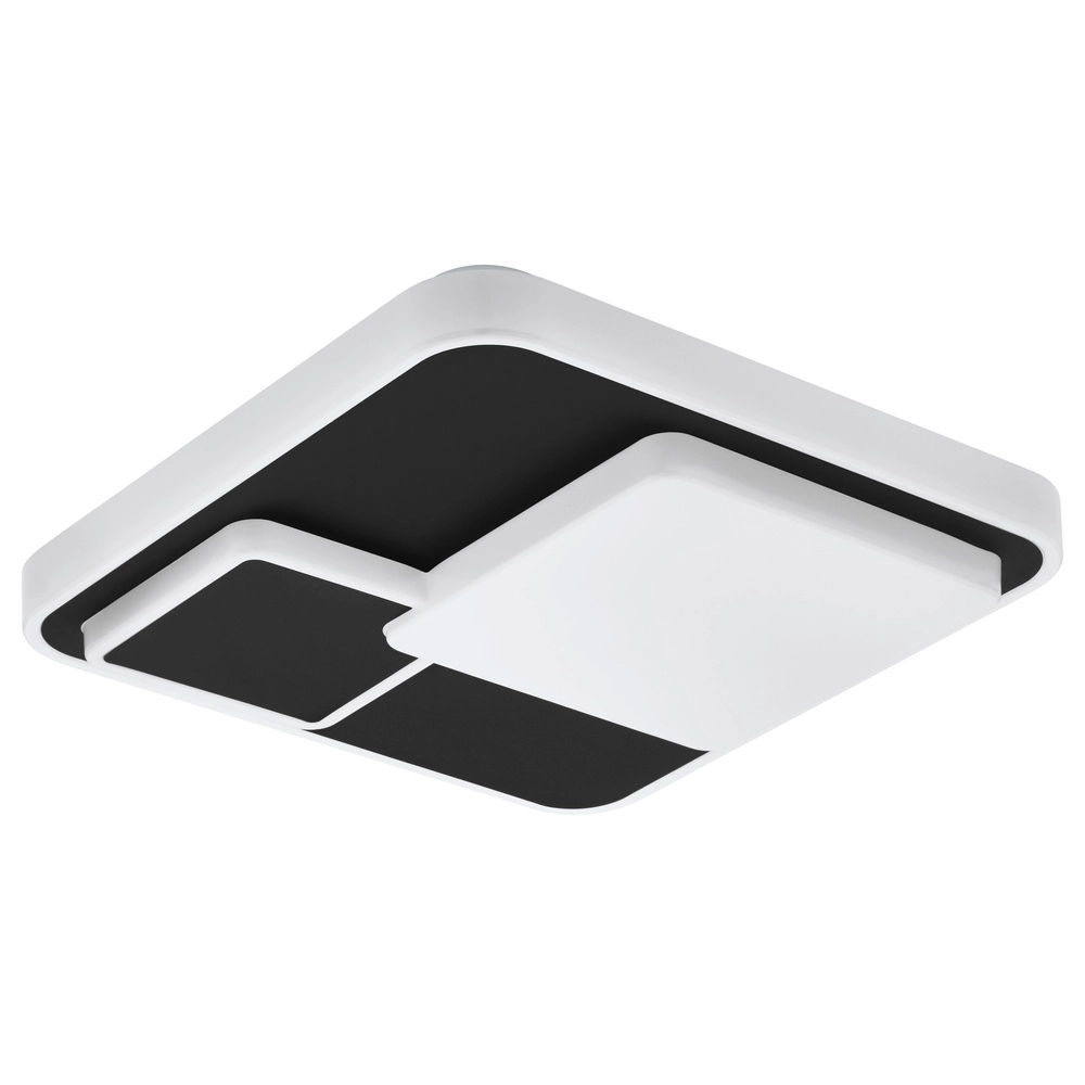 Moderne plafondlamp Lepreso zwart vierkant