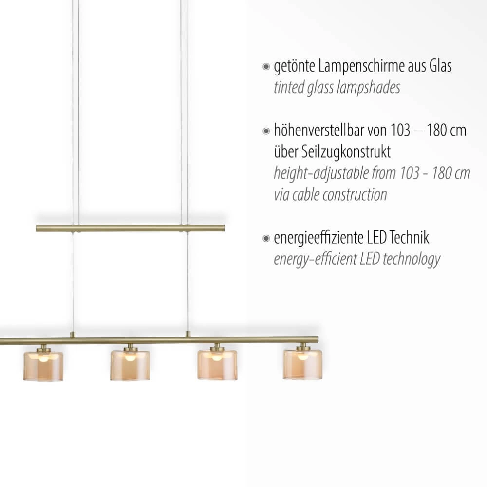5-lichts hanglamp Hydra messing Paul Neuhaus 4012248364987