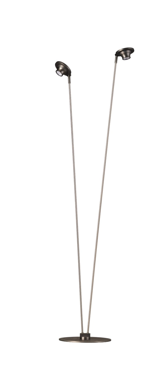 Moderne 2-lichts Angelique zwart nikkel