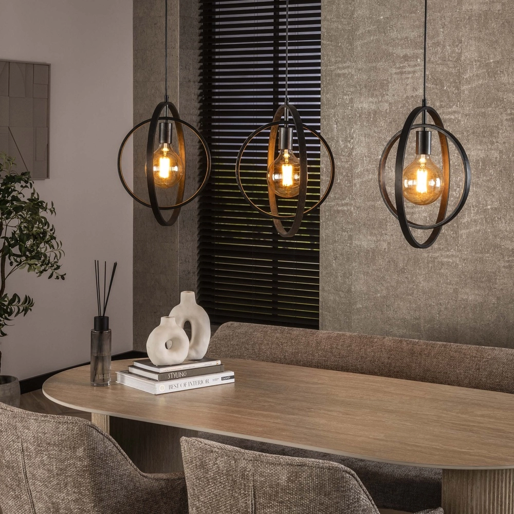 Eettafel hanglamp Turn 3L - Ø 40cm - charcoal