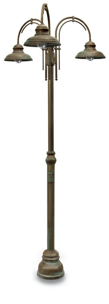 Staande lamp Mill XL - verouderd messing 3-lichts