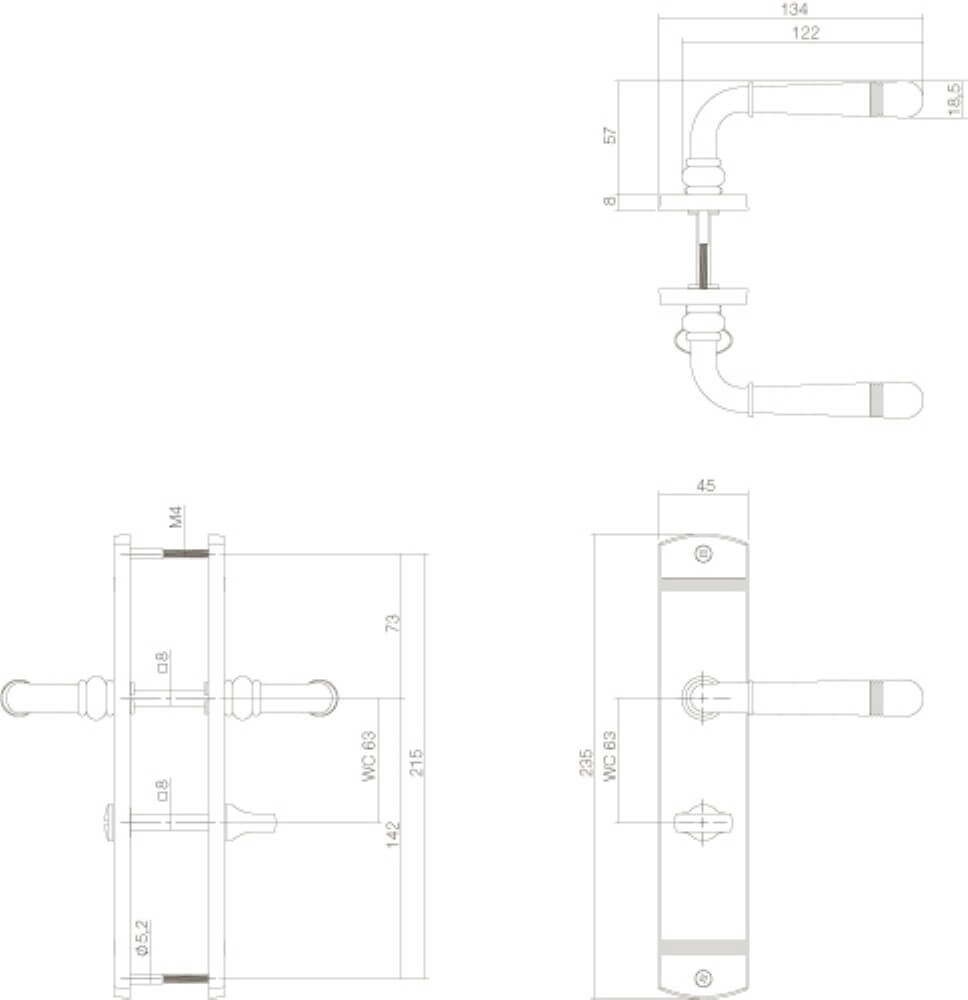 Deurklink Helena WC-sluiting 63/8 chroom Intersteel 8714186419151