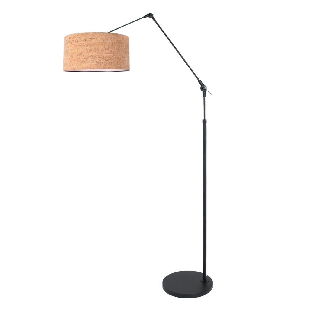 Zwarte vloerlamp Prestige Chic met kurk kap Ø40cm Steinhauer 8712746180527