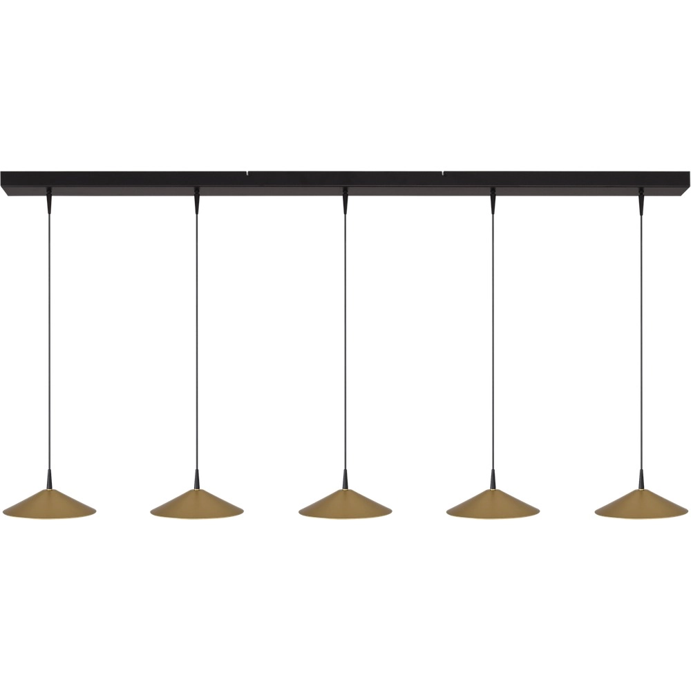 5-lichts hanglamp Ceppo zwart met goud Ø 22cm