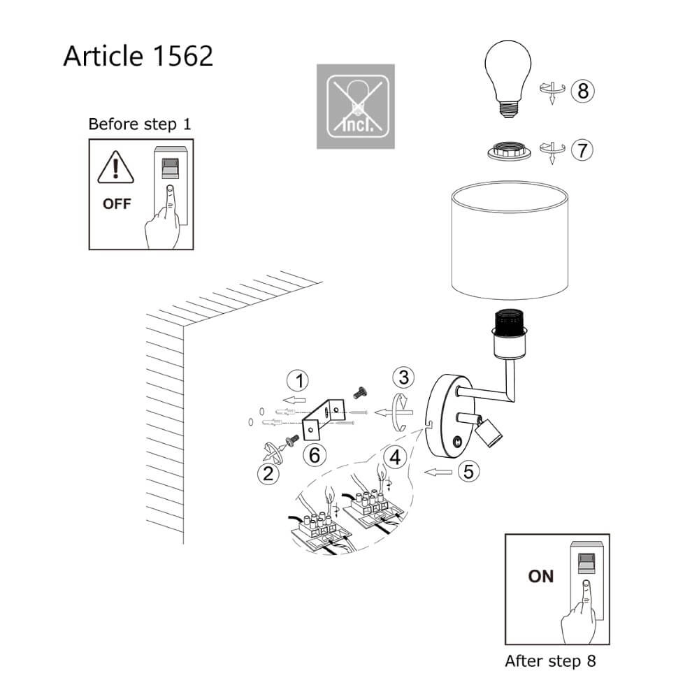 Slaapkamer wandlamp Noor Steinhauer 8712746122121