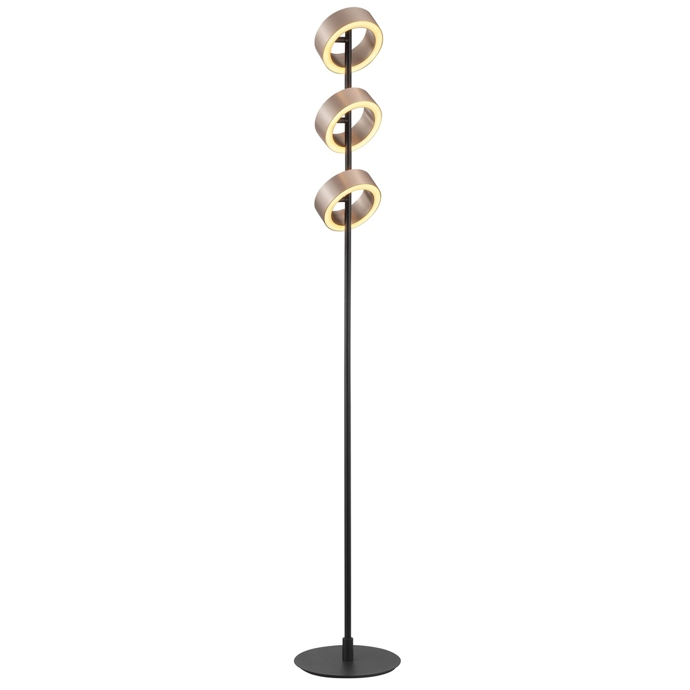 Design vloerlamp Axion zwart met bruin Brilliant 4004353477171