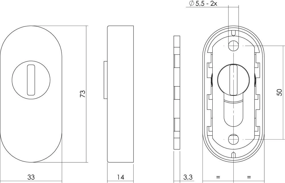 Veiligheidsrozet Salus schuif ovaal RVS Intersteel 8714186388686