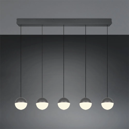 5-lichts hanglamp Senta antraciet Trio 4017807697872