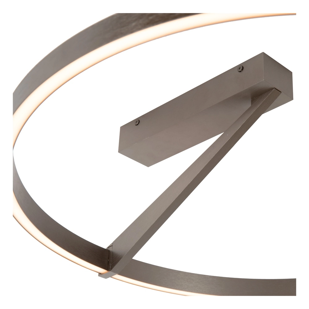 Design plafondlamp Applause Ø 60cm - geborsteld staal - met afstandsbediening Premium by Lucide 5411212221803