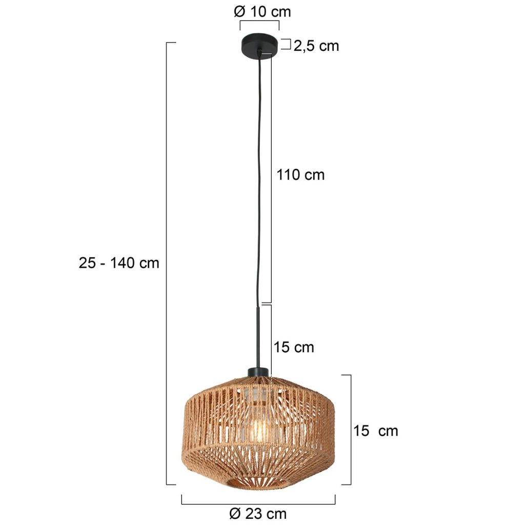 Hanglamp Ropex met rotan kap Ø23cm Steinhauer 8712746182750
