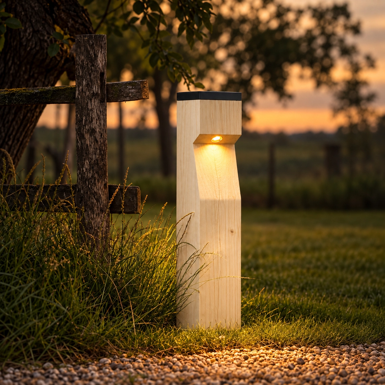Houten solar padverlichting Eye Solar Accoya - 17,5x17,5x90 -2700K