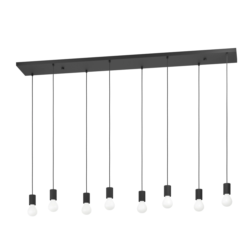 8-lichts pendel Nogalte zwart