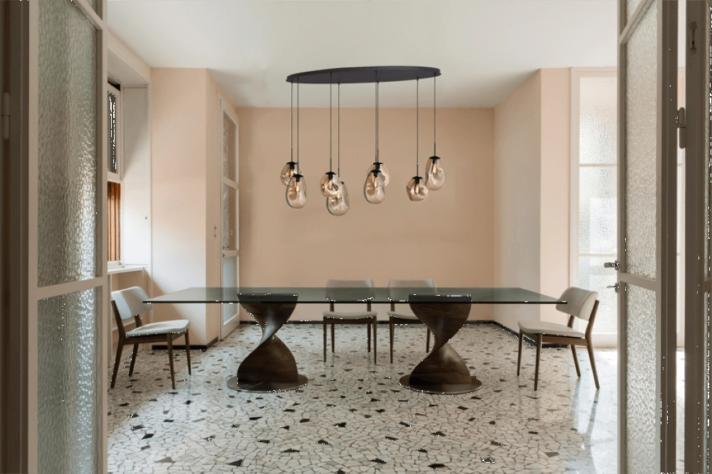 Hanglamp Lava Oval 8x goud glas Masterlight 8718121290188