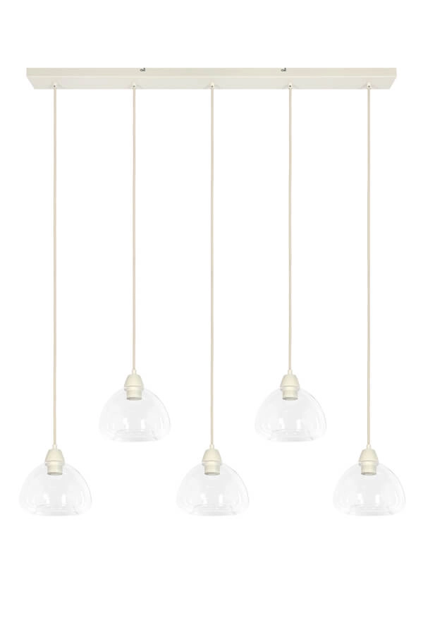 5-lichts hanglamp Bisho crème design 1040cm Light & Living 8717807743321