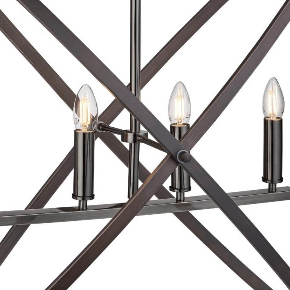 Zwarte klassieke hanglamp Hoopla 4-lichts Searchlight 5053423135496