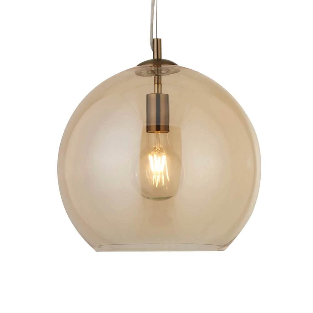 Amber glazen hanglamp Balls Ø 30cm