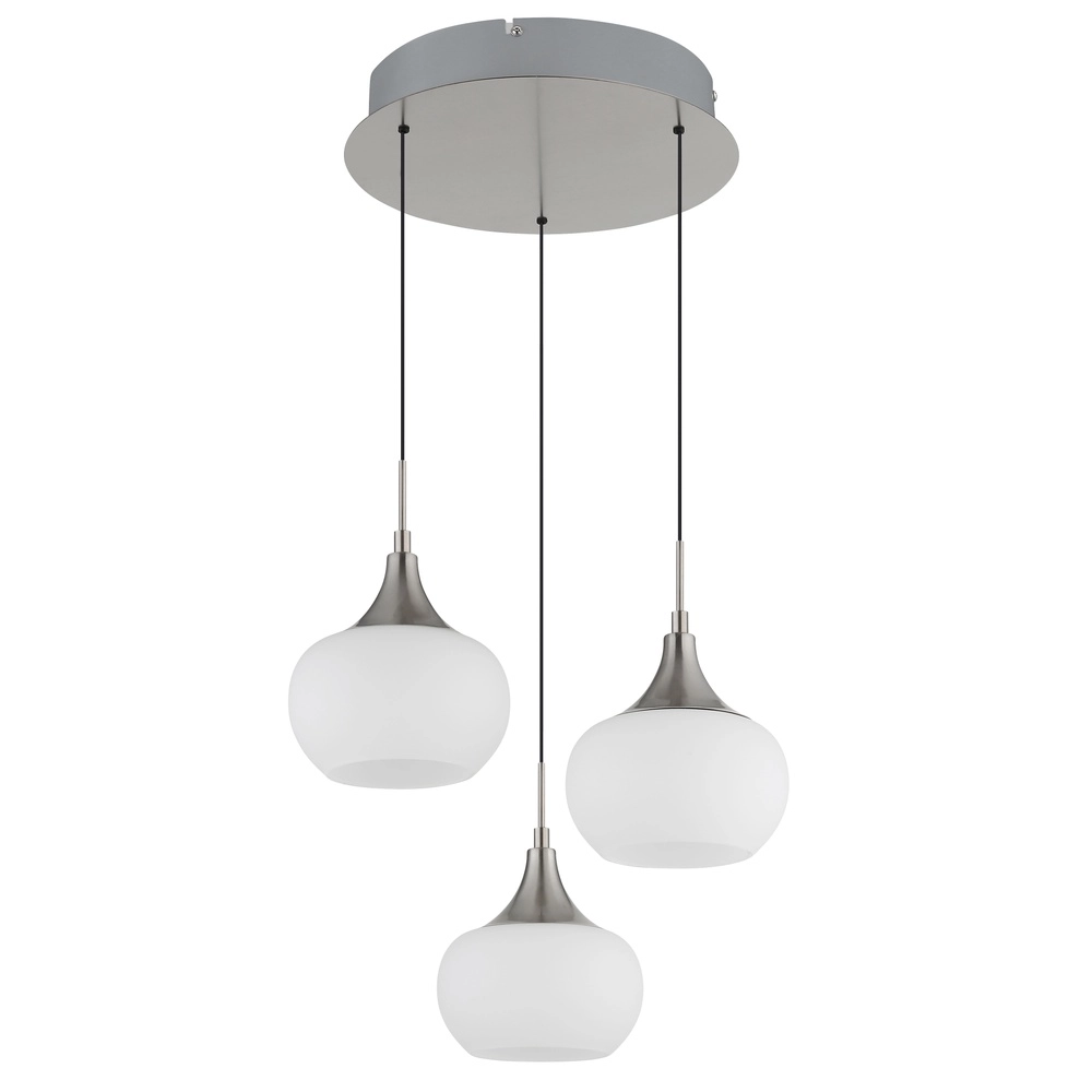 Design hanglamp Lui 3-lichts nikkel Globo 9007371589593