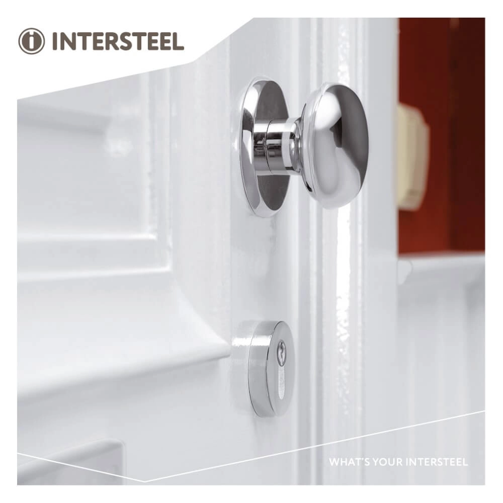 Klassieke voordeurknop Castor chroom Ø 8cm Intersteel 8714186023273