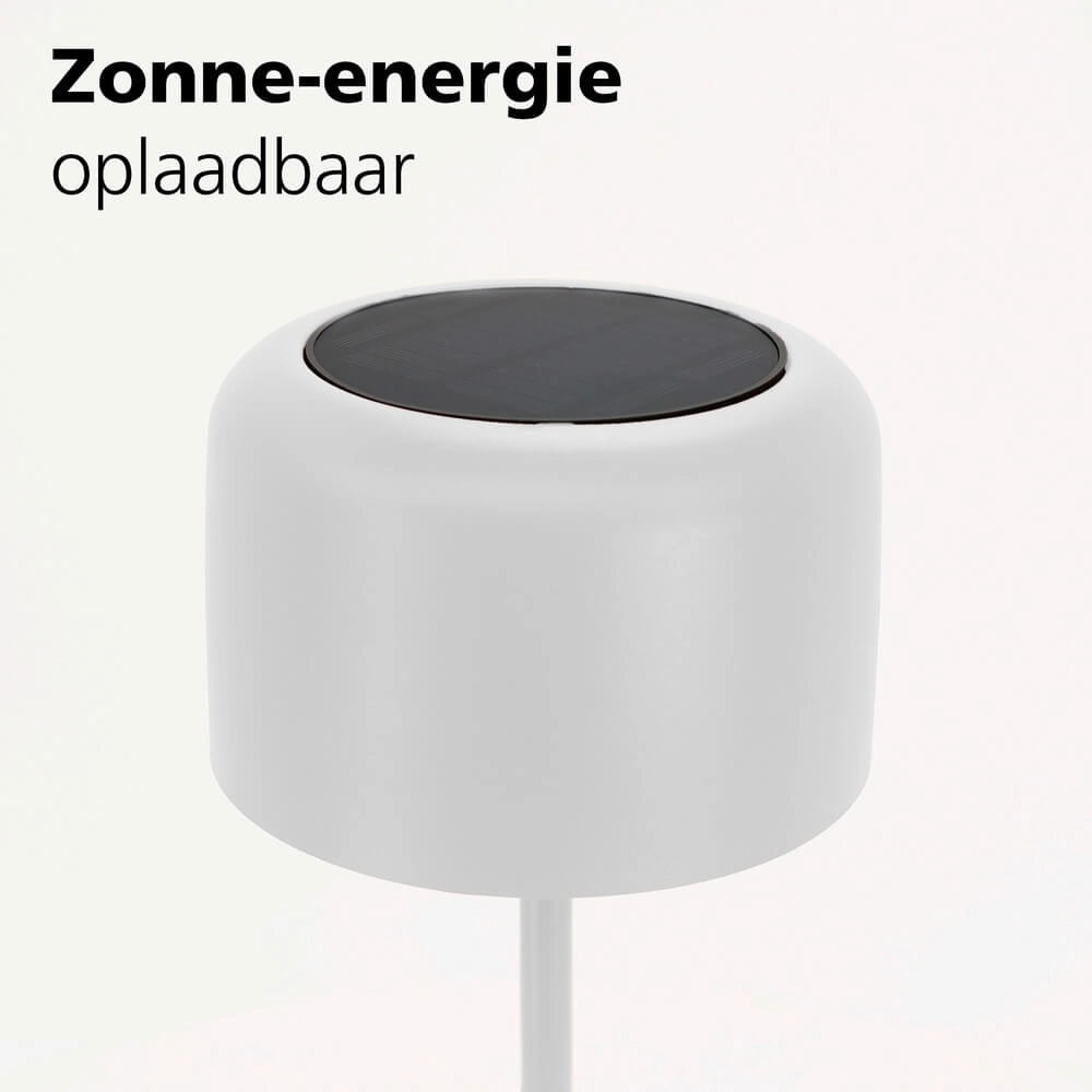 Strakke terraslamp Roccanova solar wit met usb Eglo 9008606355082