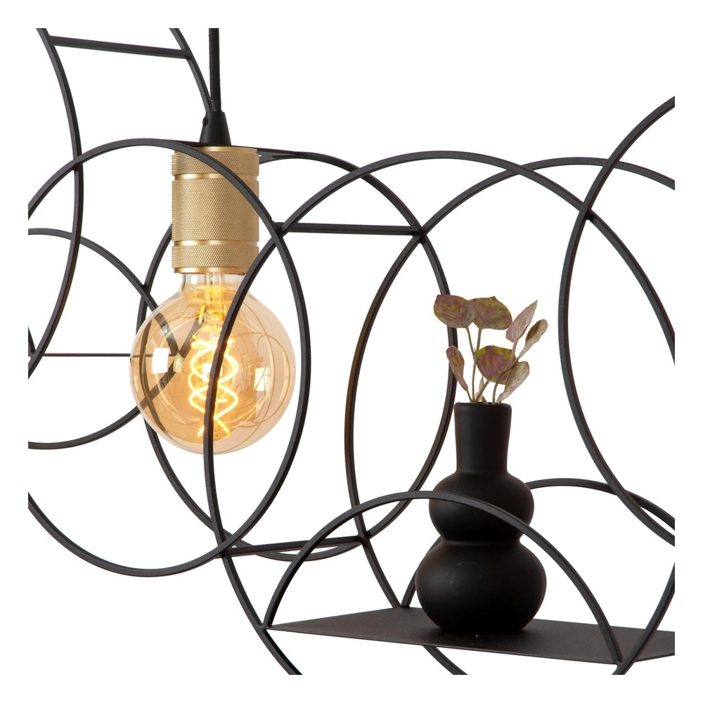 Unieke hanglamp Circle 3-lichts zwart Lucide 5411212211910