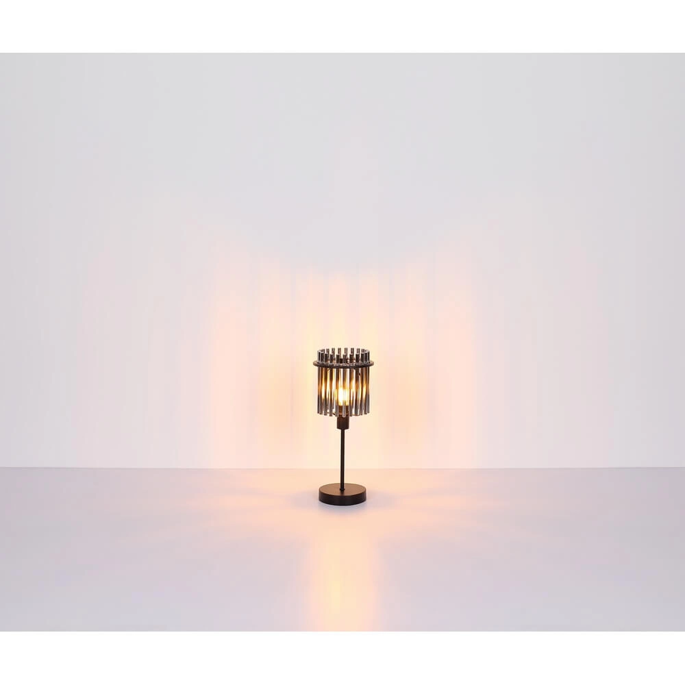 Zwarte plafondlamp Gorley met amberglas Ø 32cm Globo 9007371475001