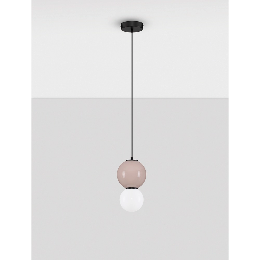 Pendant lamp Noesis Ø 15cm mocha brown with white Lyora 5212017483713