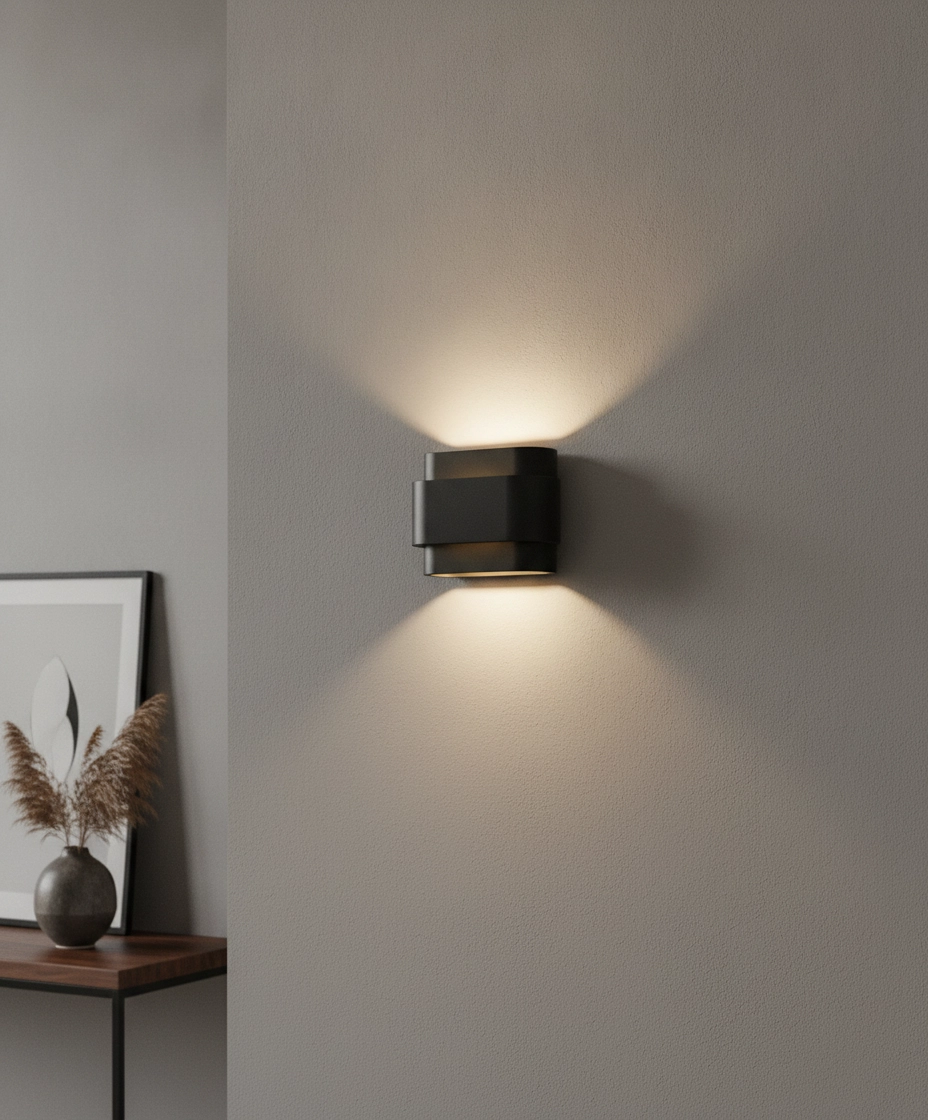 Unieke wandlamp Metz zwart
