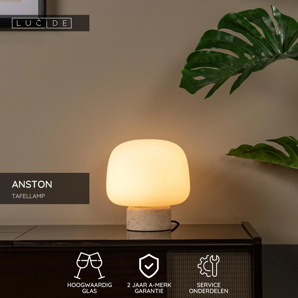 Japandi tafellamp Anston opaal Lucide 5411212051615
