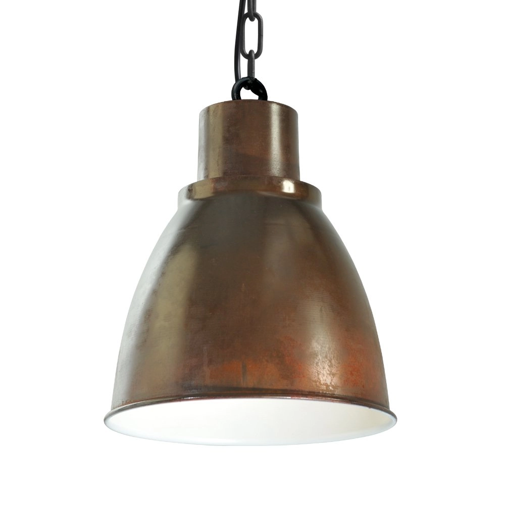 Landelijke eettafellamp Industria 3x27 3-lichts zwart met bruin Masterlight 8718121230313