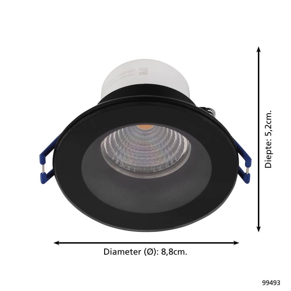 Badkamer inbouwspot Salabate zwart Eglo 9002759994938