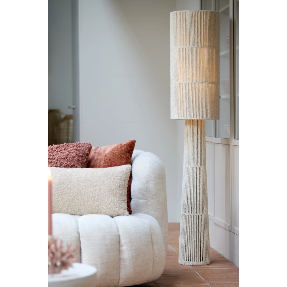 Zand staande schemerlamp Michiel 160cm - chenille crème Light & Living 8717807786151