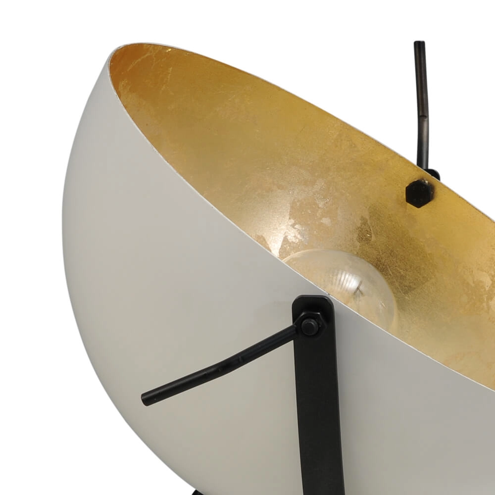 Retro witte staande lamp Industria Uplight 60cm wit met oud zilver Masterlight 8718121236742