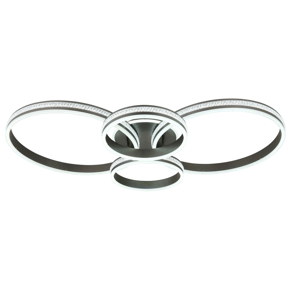 Design plafondlamp Grouni 4 ringen titanium mat Globo 9007371533879