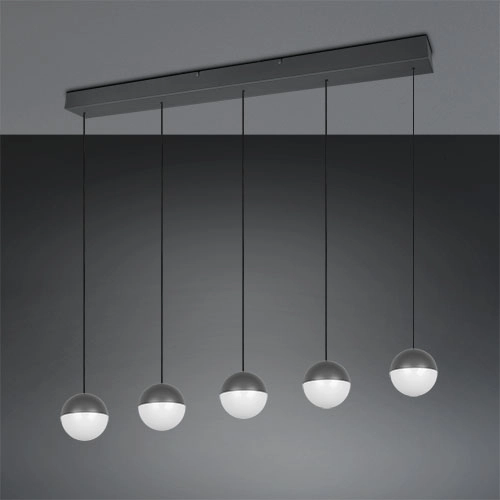 5-lichts hanglamp Senta antraciet Trio 4017807697872