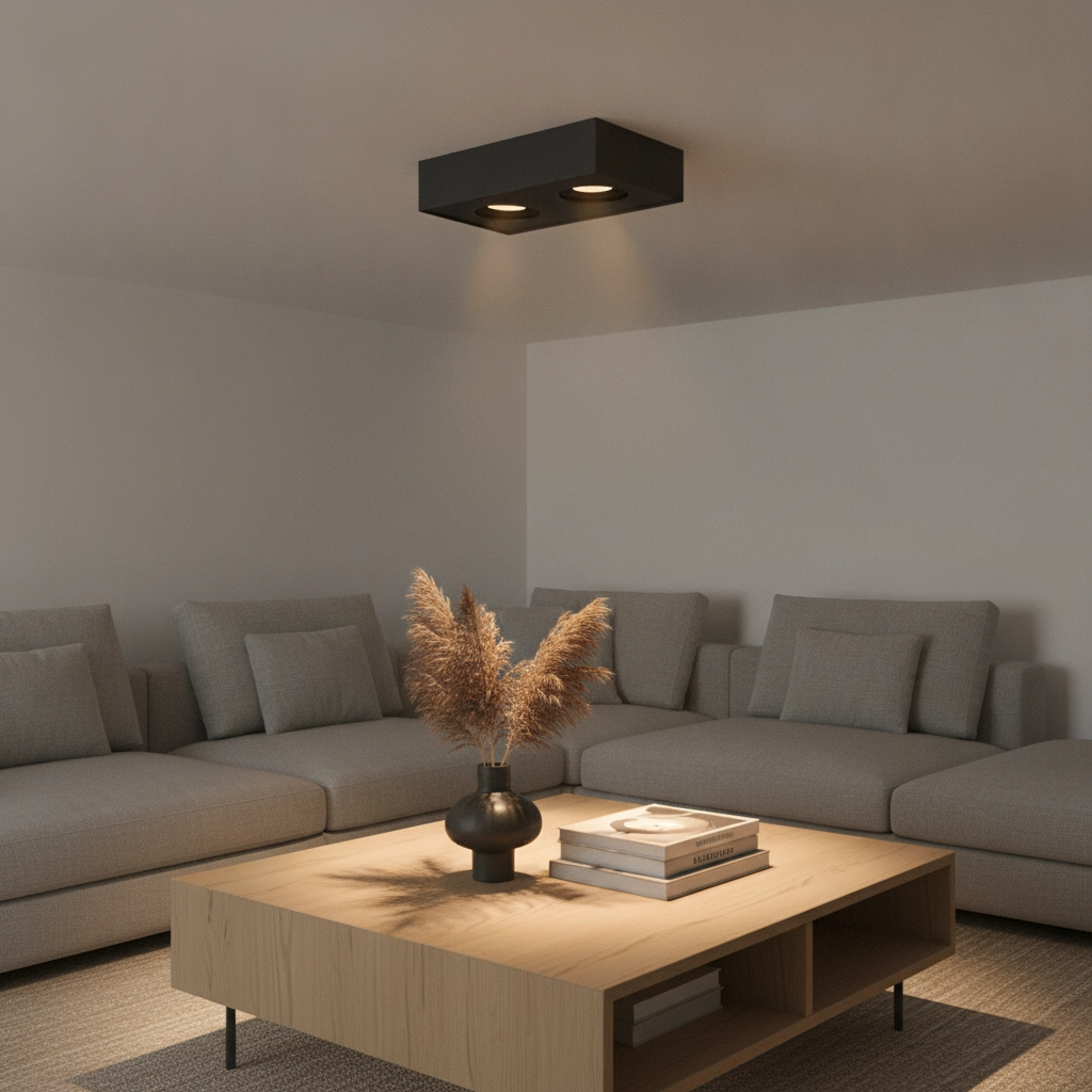 Plafondlamp Brooklyn dim to warm zwart dubbel