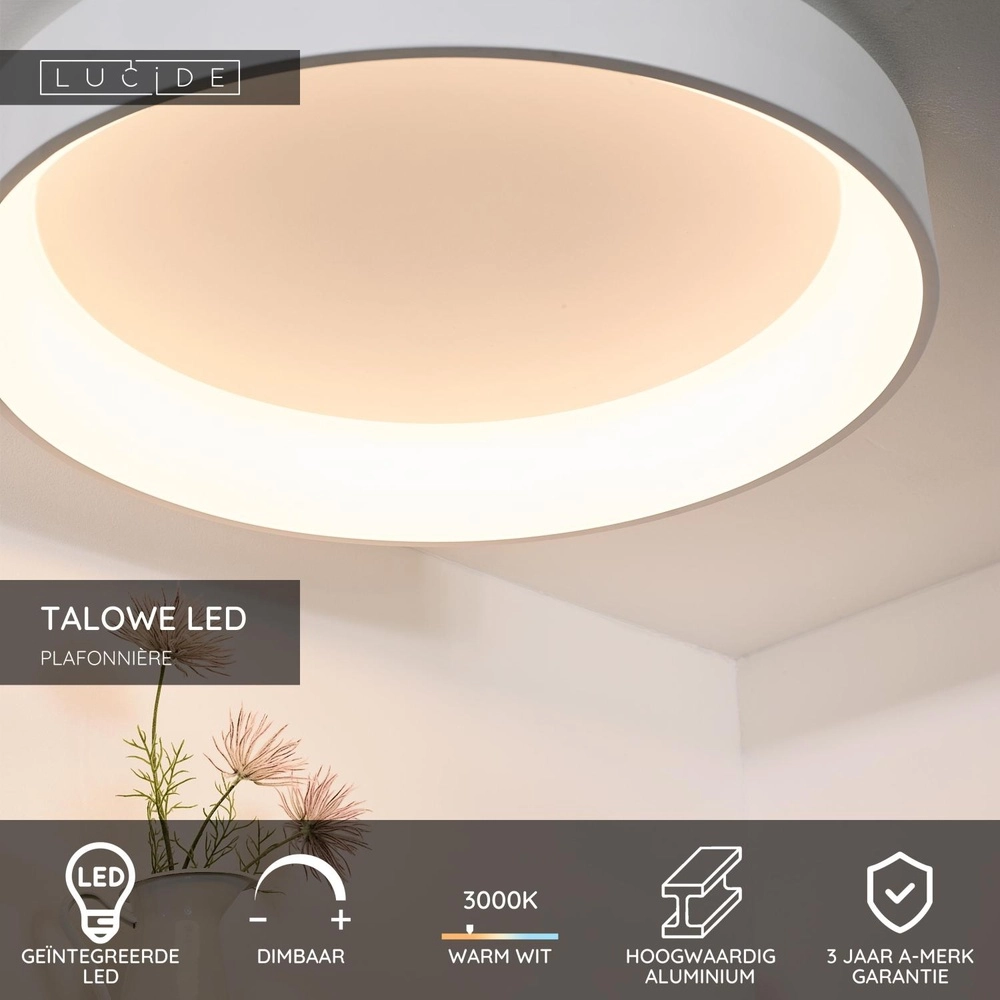 Plafonniere Talowe Led Ø 80cm wit Lucide 5411212460677