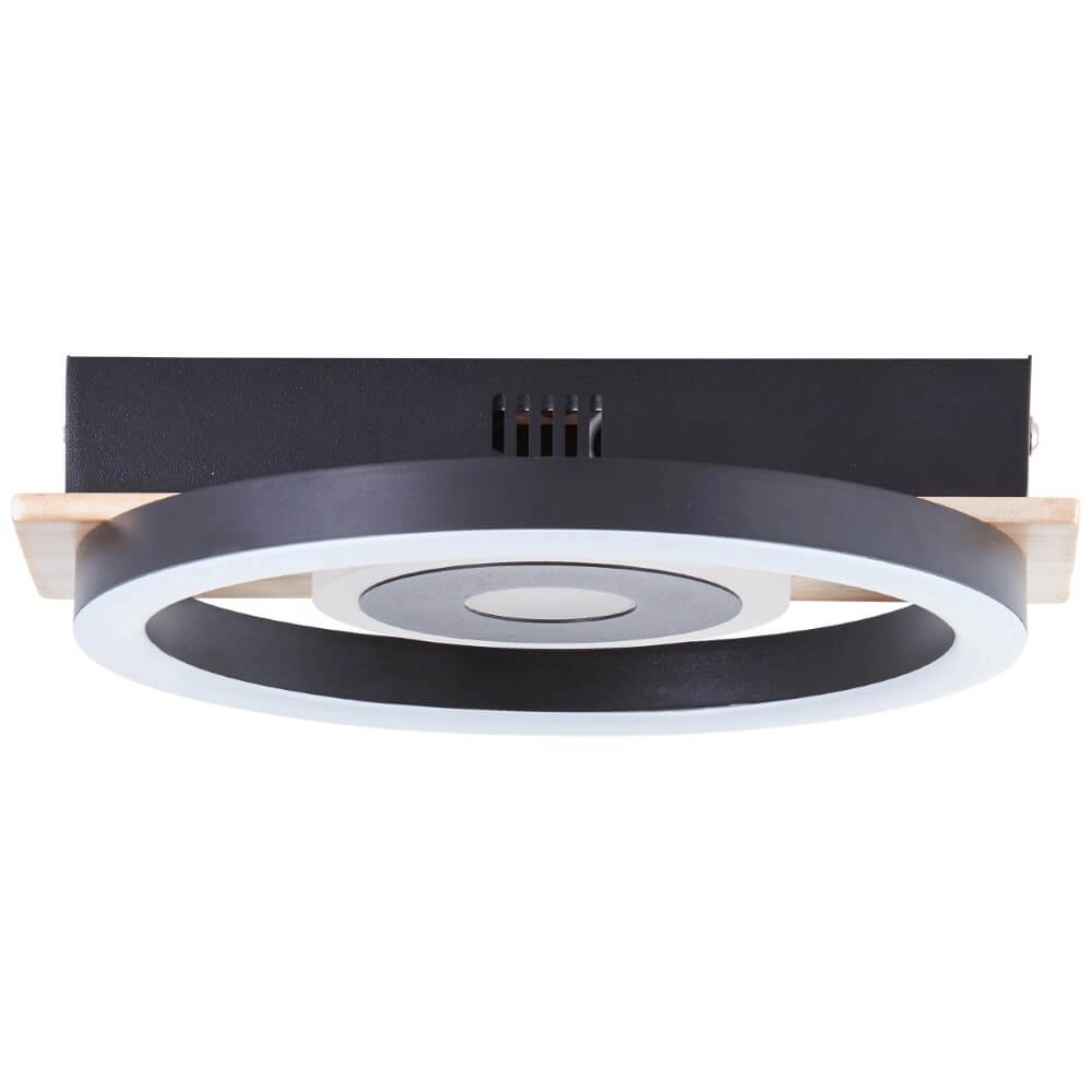 Plafondlamp Maureen Ø 20cm zwart met hout Brilliant 4004353420054