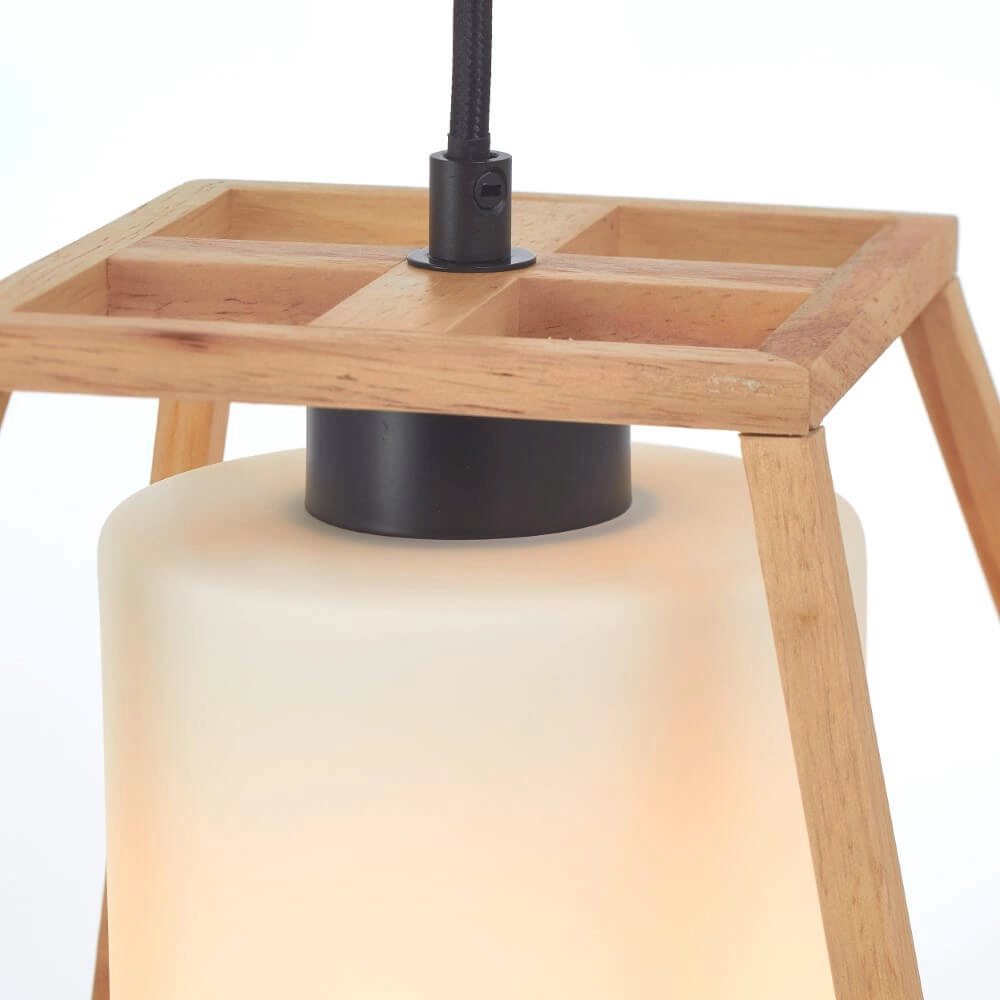 Houten hanglamp Giseh piramid 23 x 23cm Brilliant 4004353428470