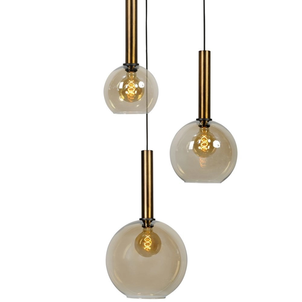 Zwarte hanglamp Bella 3-lichts met goud Masterlight 8718121255361