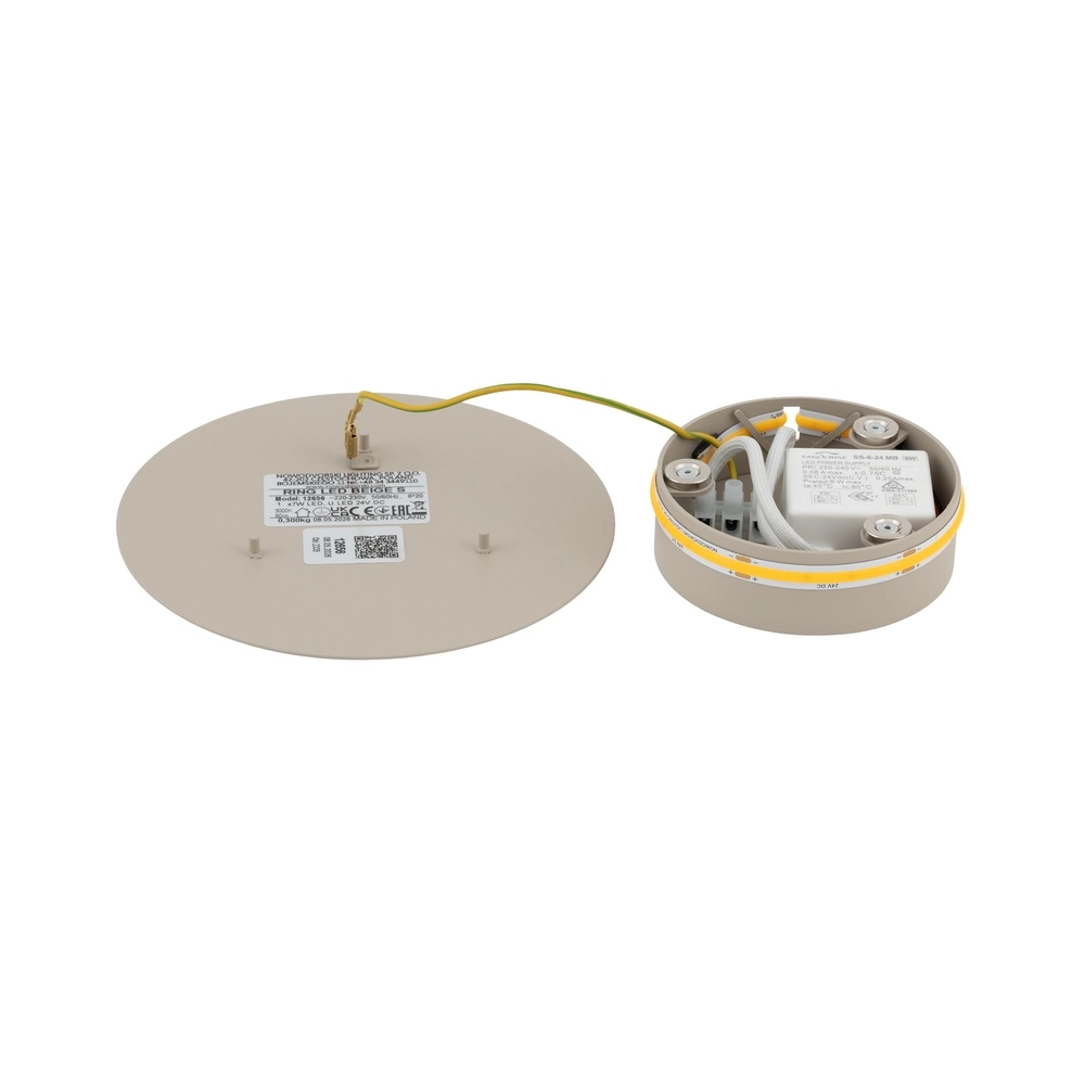 Design wandlamp Ring zand bruin Ø 15cm Lyora 5903139126564