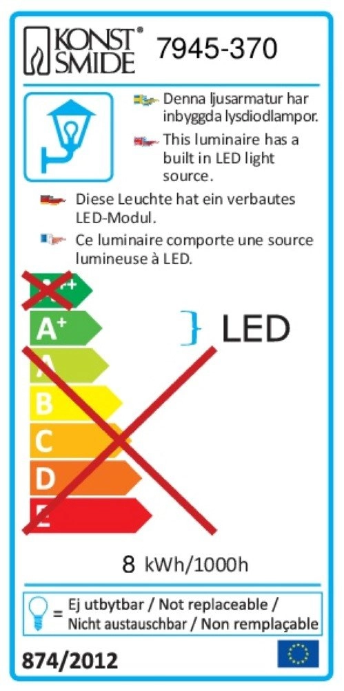 Massa moderne staande tuinlamp Led KonstSmide 7318307945379