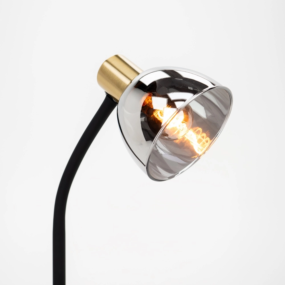 Strakke bureaulamp Macere goud met smoke glas Eglo 9008606304332